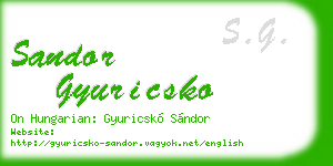 sandor gyuricsko business card