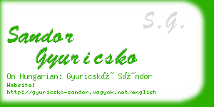 sandor gyuricsko business card